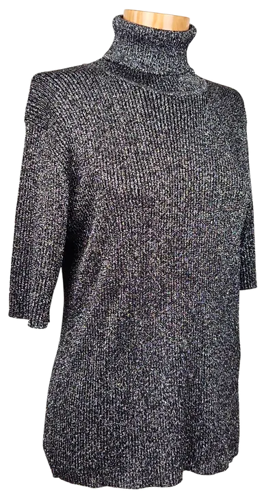 Olsen Damen Rollkragen Shirt, schwarz/silber - Gr. XXL  - Bild 3