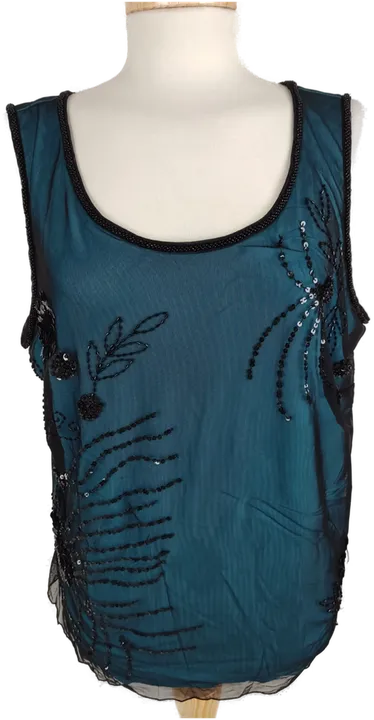 Exklusives Damen Top, Pik Ass, in schwarz/blau mit Pailletten, Gr. 46 - Bild 4