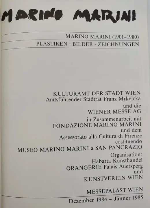 Marino Marini. Plastiken. Bilder. Zeichnungen - Gerhard Habarta [Hrsg.] - Bild 2