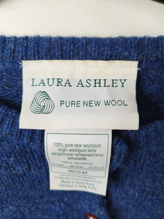 Laura Ashley - Strickjacke in blau aus reiner Wolle in Gr. M - Bild 2