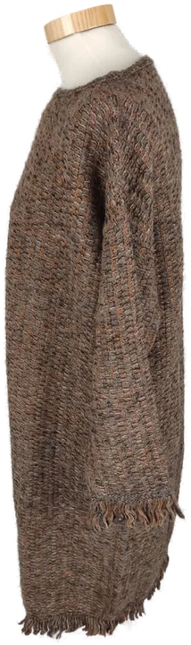 Strickkleid dreiviertelarm mit Rundhalsausschnitt, braun/schwarz meliert mit Taschen, Größe 38 (geschätzt) - Bild 2