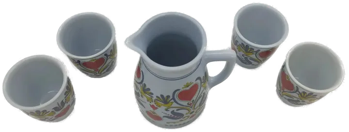 Weingarnitur Keramik-Set (5-teilig) im Folklore-Dekor - Bild 2