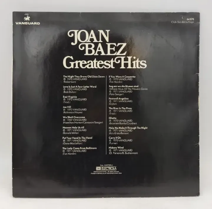 Langspielplatte - Joan Baez - greatest hits - Bild 2