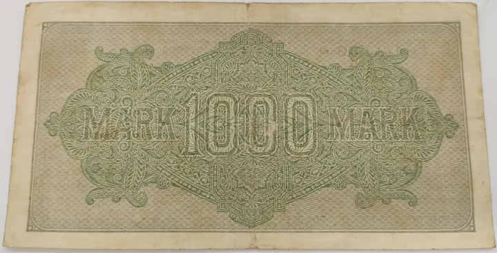 Alter Geldschein 1000 Mark Reichsbanknote Reichsbankdirektorium Berlin 1922 zirkuliert 3 - Bild 2