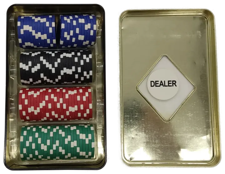 Professional Poker Chips 100 Stück mit Dealer Button - Bild 2