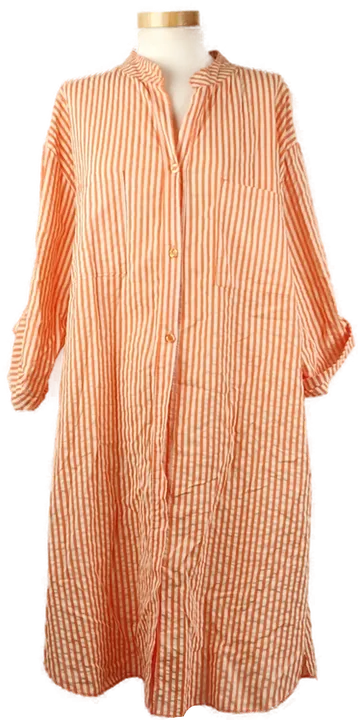 Damen Hemdkleid orange gestreift - L/XL  - Bild 1