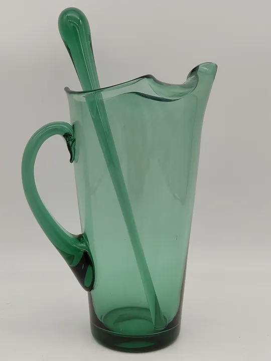 Vintage-Wasserkrug / Limonadenkrug mit Rührstab - grün  - Bild 2