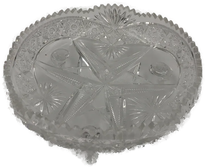 Bleikristall Schale geschliffen mit 3 Füßchen 23 cm - Bild 1