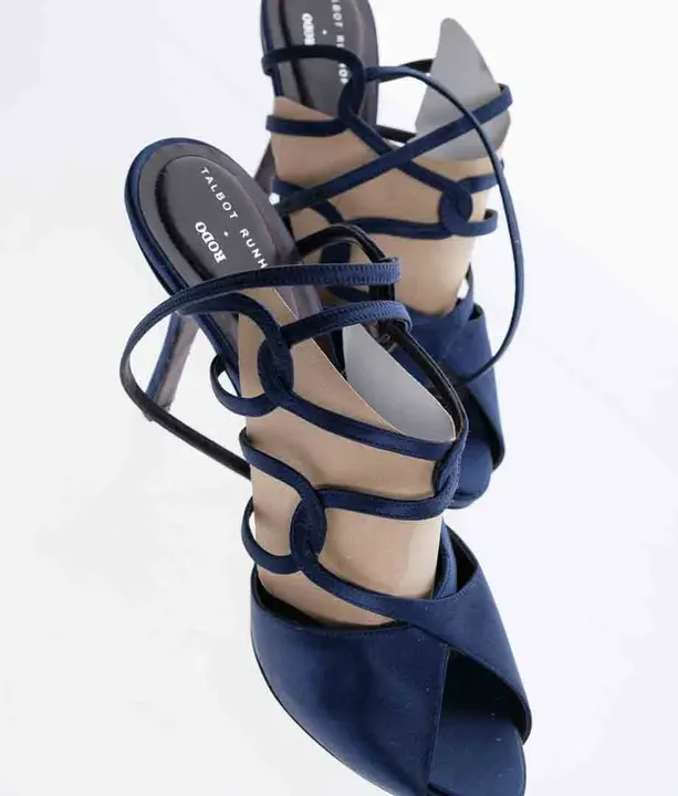 RODO High Heels – Satin Pumps in Dunkelblau – Größe 39 – Made in Italy - Bild 3