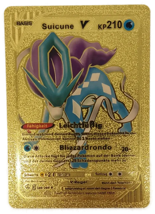 Pokémon Sammelkarte Goldfolie Basis Suicune V - Bild 1