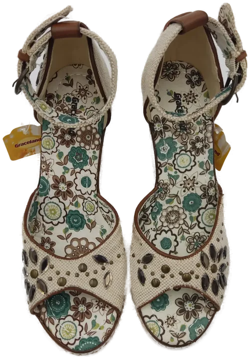 Graceland Damen Sandale beige gemustert - 38 - Bild 4