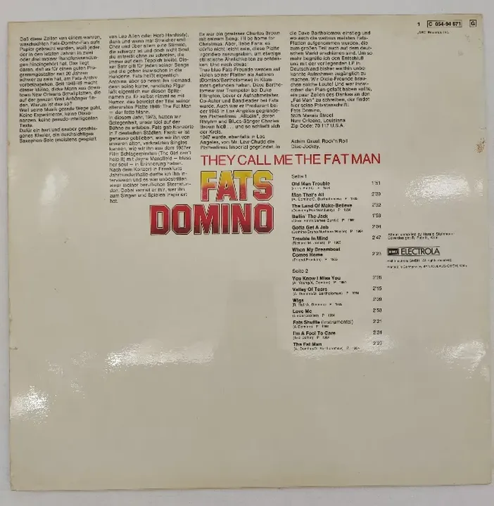 Langspielplatte - Fats Domino - They call me the fat man - Bild 2