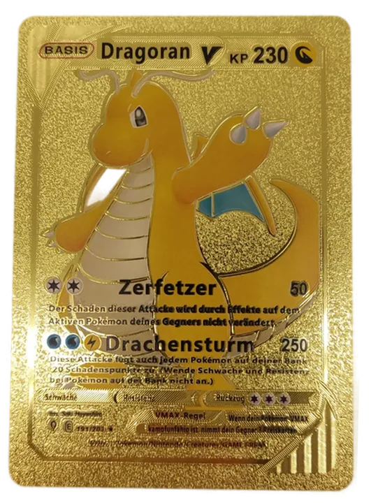  Pokémon Sammelkarte Goldfolie Dragoran V BASIS - Bild 1