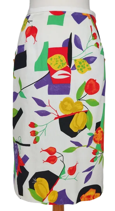 Damen Midirock mit Fruit Print, weiß - Gr. XXL  - Bild 1