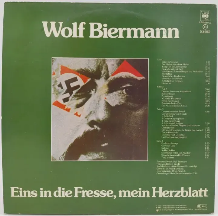 Vinyl LP - Wolf Biermann - Eins in die Fresse, mein Herzblatt, 2-LP's  - Bild 2