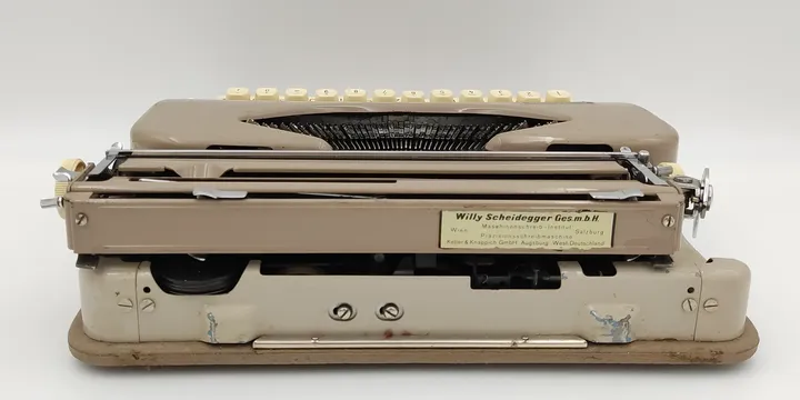 Scheidegger Princess Matic Schreibmaschine beige mit Lederkoffer - Bild 5
