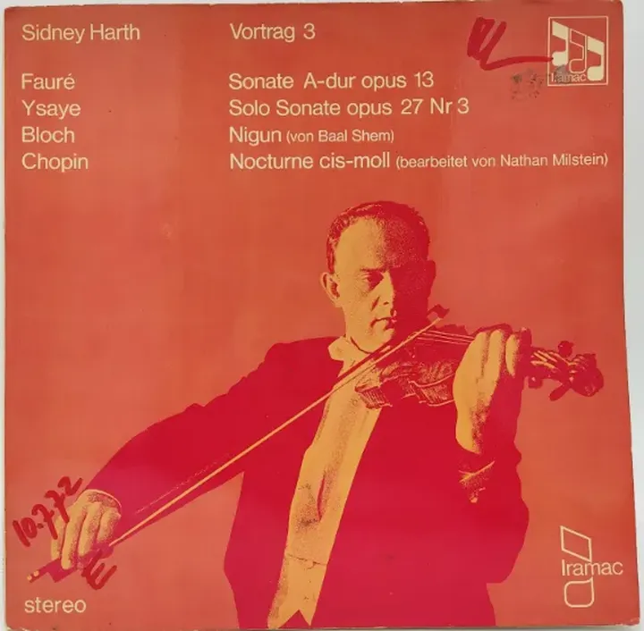 Vinyl LP - Sidney Harth, Faure, Ysaye, Bloch, Chopin - Vortrag 3 - Bild 1