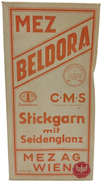 Vintage MEZ Beldora Stickgarn mit Seidenglanz, 10 Stück in der Originalverpackung - Bild 3