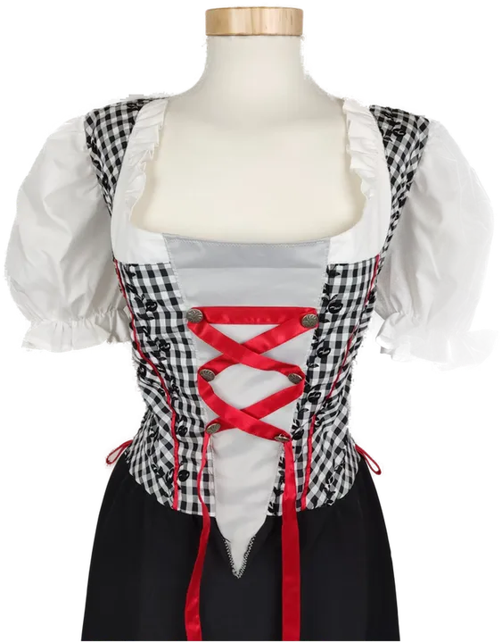 Wiesn Fashion Damen Dirndlkleid schwarz/rot/weiß - Größe 40 - Bild 4