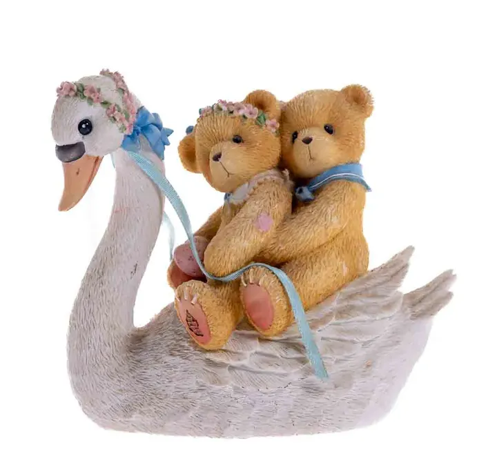 Cherished Teddies Matt und Vicki Sammelfigur - Bärenkinder mit Schwan - Bild 1