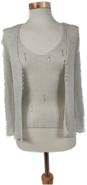 Roberto Cavalli Damen Top mit Strickweste Grau - S/36 - Bild 2