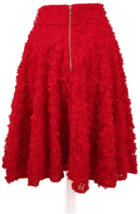 ORSAY Damen Tellerrock mit Blümchenspitze, Reißverschluss und Seitentaschen, Rot, Gr. 40 - Bild 2