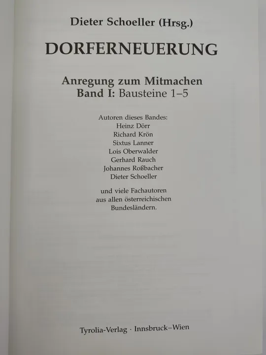 Dorferneuerung. Anregung zum Mitmachen. Band I: Bausteine 1-5 - Dieter Schoeller [Hrsg.] - Bild 3