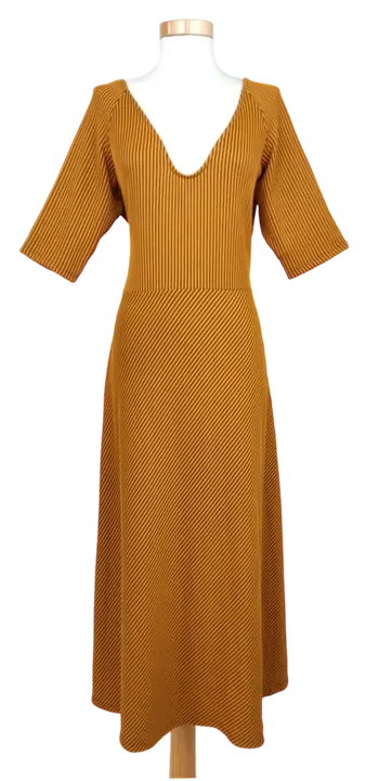 Zara Damen Midi Kleid, senffarben - Gr. XL - Bild 4