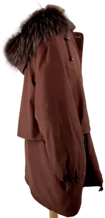 Jacke langarm mit Stehkragen und Kapuze, dunkelbraun, Größe 48 - Bild 2