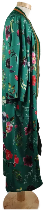 Damen Kimono mit Bindegürtel, Blumenmuster Grün, Gr. M - Bild 3