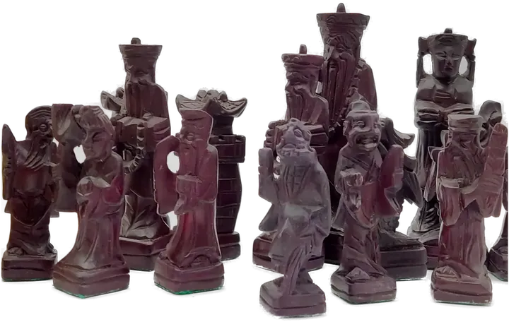 Klappbares Schachspiel aus Holz mit handgeschnitzten Figuren - Bild 5