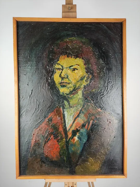 Männer-Portrait von B. Wanderer 1954 / Holzrahmen / 52 x 75 cm - Bild 1