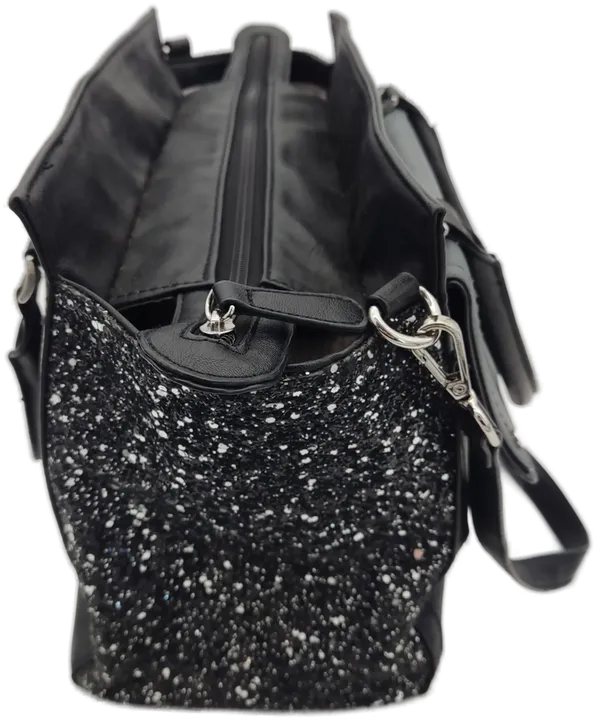 Damen Handtasche - schwarz mit Glitzer an den Seiten - Bild 3