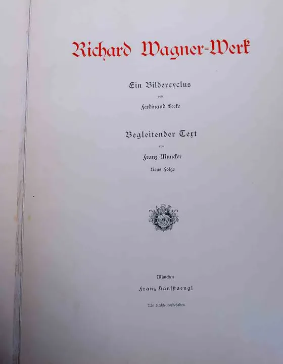 Buch Richard Wagner Werk: Ein Bilderzyklus von F. Leeke 