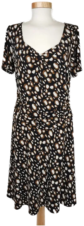 Dresses Unlimited Damen Kleid schwarz/weiß/braun gepunktet - XL/42 - Bild 1