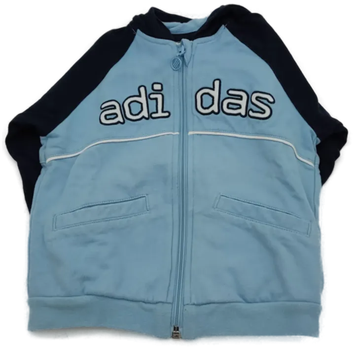 Adidas Kinder Sweater Jacke hellblau/dunkelblau Gr. 80 - Bild 3