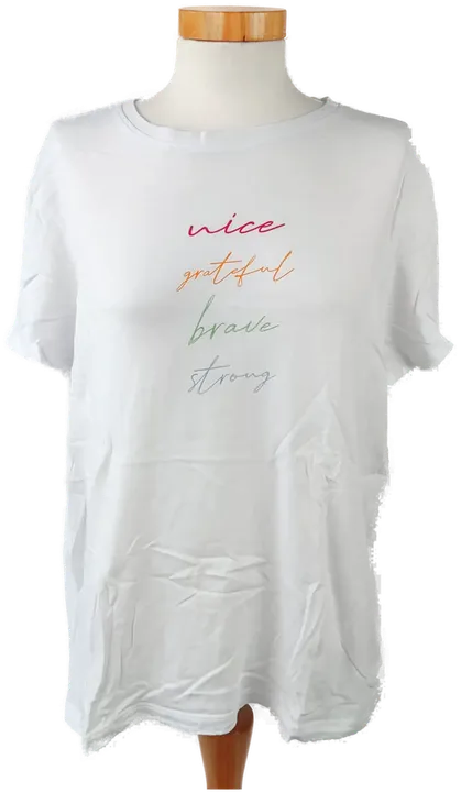 PRIMARK Damen T-Shirt weiß mit Aufdruck - L 42/44 - Bild 1