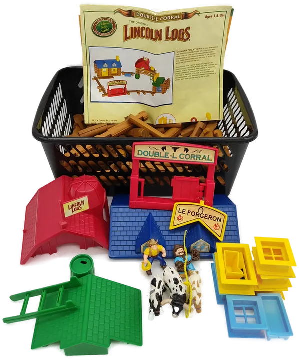 Hasbro Original LINCOLN LOGS Double-L Corral inkl. Anleitung  - Bild 1