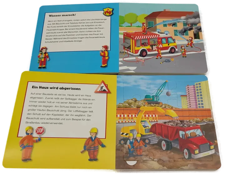  Puzzlebücher 2 Stück Feuerwehr und Baustelle - Bild 3