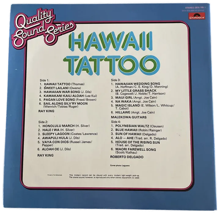 LP - Quality Sound Series - Hawaii Tattoo - Bild 2