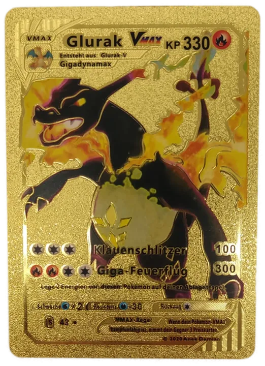 Pokémon Sammelkarte Goldfolie Vmax Glurak Vmax - Bild 1