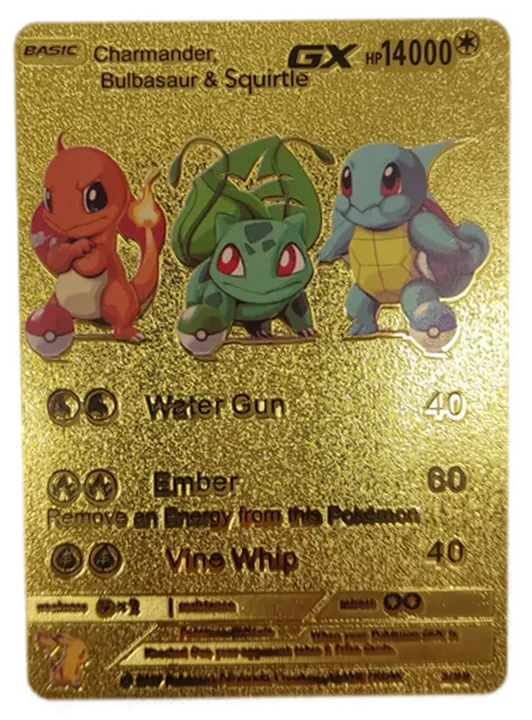  Pokémon Sammelkarte Goldfolie Charmander,Bulbasaur & Squirtle BASIC  - Bild 1