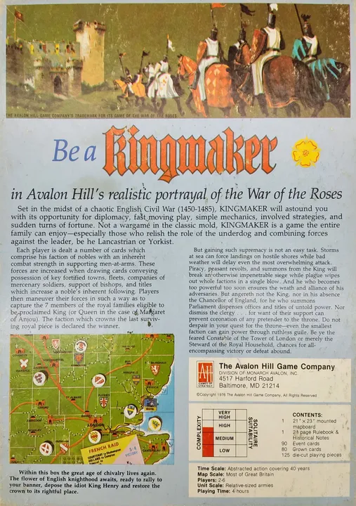 Kingmaker - Gesellschaftsspiel - The Avalon Hill Game Company  - Bild 2