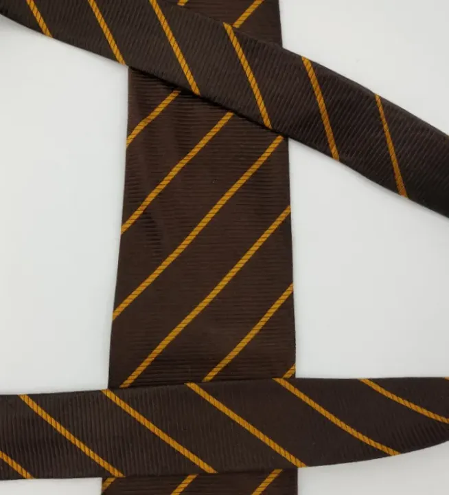 Boss Herren Krawatte braun/gelb gestreift  - Bild 2