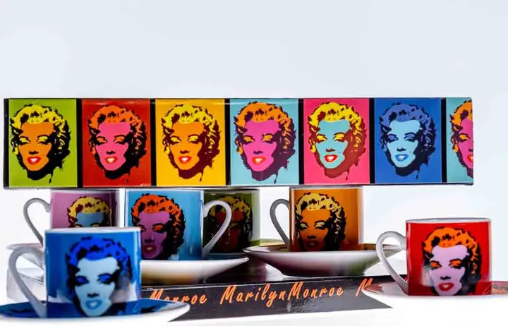 Marilyn Monroe Pop Art Set Espresso-Tassen mit Untertassen - jeweils 6 Stück - Bild 2