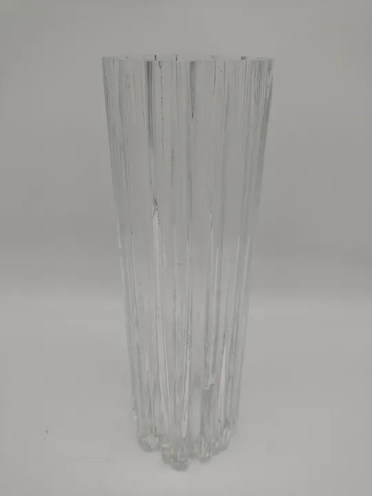 Asymetrische Glas-Vase mit Rippenstruktur - Höhe 32cm - Bild 1