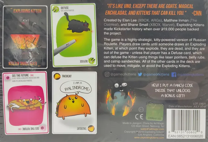 Exploding Kittens - Original Edition - Kartenspiel  - Bild 2