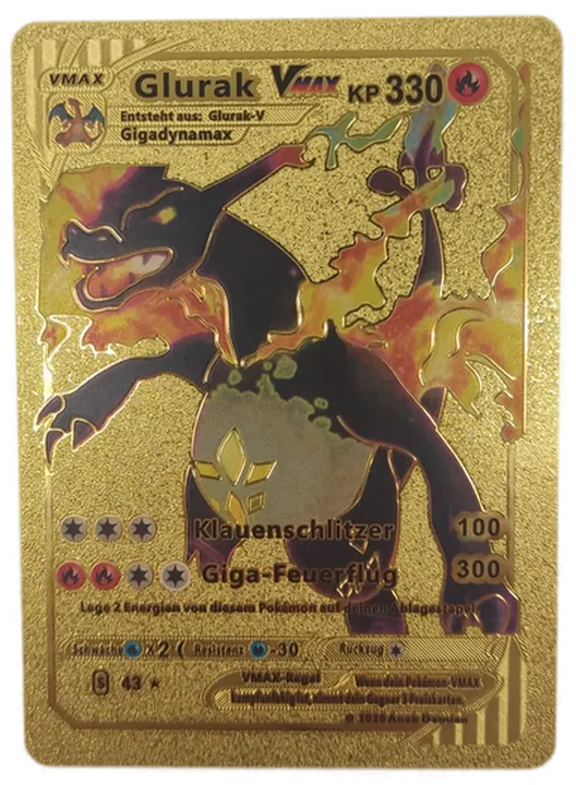 Pokémon Sammelkarte Goldfolie Glurak Vmax - Bild 1