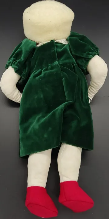 Stoff-Puppe mit Gummikopf Länge ca. 47cm mit Sommerhut und Kette - Bild 3