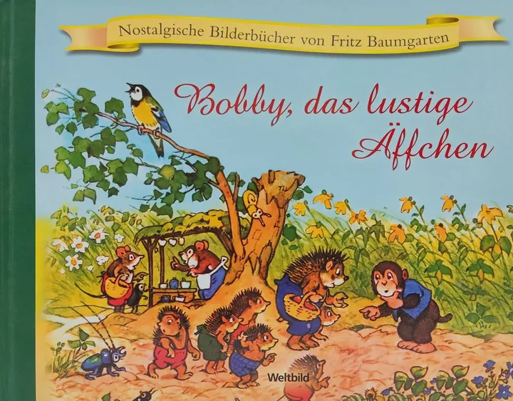 Fritz Baumgartner - BOBBY DAS LUSTIGE ÄFFCHEN - Nostalgische Bilderbücher von Fritz Baumgartner - Bilder von Fritz Baumgartner - Verse von Liselotte Burger - Bild 1